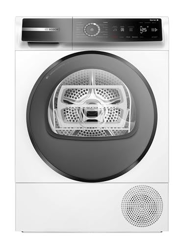 Bosch WQB245B0IT Serie 8 Asciugatrice smart a pompa di calore, 9 kg, Classe energetica C, Condensatore autopulente, Cestello per capi in lana, Sensori di asciugatura intelligenti, Bianco, 60 Cm - Design e materiali