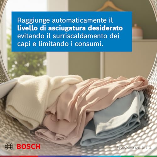 Bosch WTH83208II Serie 4 Asciugatrice smart a pompa di calore, 8 kg, Classe energetica E, Sensori di asciugatura intelligenti, Filtro semplice da pulire, Consumi ridotti,Bianco, 60 Cm - Dettaglio recensione 4