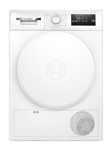 Bosch WTH83208II Serie 4 Asciugatrice smart a pompa di calore, 8 kg, Classe energetica E, Sensori di asciugatura intelligenti, Filtro semplice da pulire, Consumi ridotti,Bianco, 60 Cm - Design e materiali
