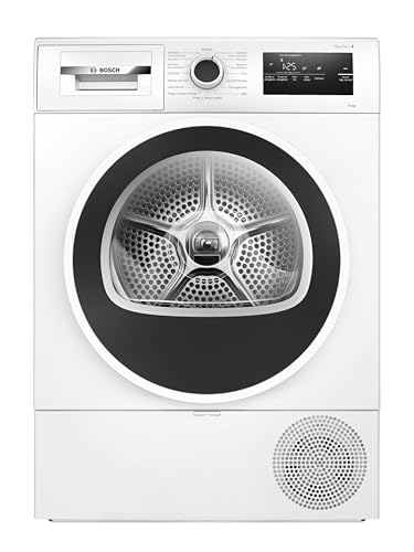 Bosch WTH85218II Serie 4 Asciugatrice smart a pompa di calore, 8 kg, Classe energetica D, Sensori di asciugatura intelligenti, Filtro semplice da pulire, Consumi ridotti,Bianco, 60 Cm - Design e materiali