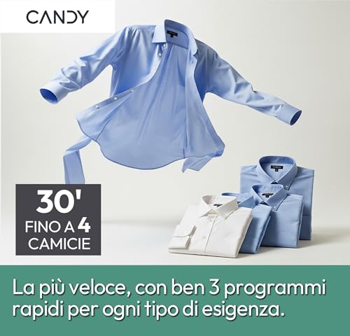 Candy Smart Pro Asciugatrice 9 Kg a Pompa di Calore, Libera Installazione, Classe E, Connessione Wi-Fi + BLE, Controllo da App, Snap & Dry, 59,6 x 58,5 x 85 cm, Bianca - CSOE H9A2DE-S - Funzionalità e accessori