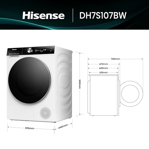 Hisense DH7S107BW Asciugatrice Pompa di Calore con AI, Condensatore Autopulente, Refresh Vapore, Ion Tech, 10kg Classe C, Display TFT a colori, Smart e Connect Life, Oblò Doppia Porta - Prova pratica