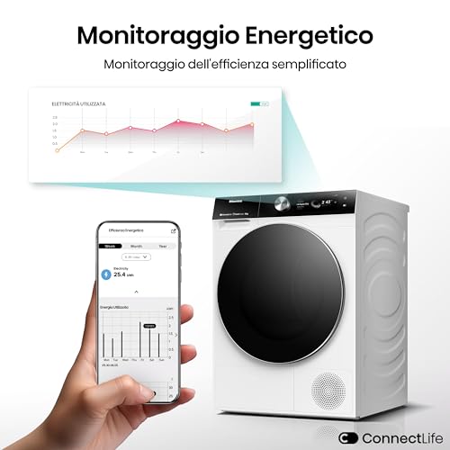 Hisense DH7S107BW Asciugatrice Pompa di Calore con AI, Condensatore Autopulente, Refresh Vapore, Ion Tech, 10kg Classe C, Display TFT a colori, Smart e Connect Life, Oblò Doppia Porta - Dettaglio recensione 4
