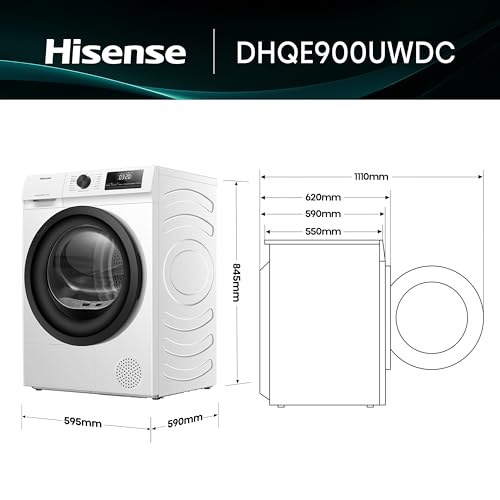 Hisense DHQE900UWDC Asciugatrice A Pompa Di Calore, 9 Kg, D, Bianco, Big Display, 15 programmi, Refresh - Prova pratica