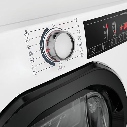 Hoover H-DRY 350 Asciugatrice 9 Kg, Pompa di Calore, Libera Installazione, 85 x 60 x 58,5 cm (AxLxP), Classe D, Controllo Wi-Fi + BLE, App hOn, 16 Programmi, Bianca - HR EH9N2TBE-S - Funzionalità e accessori