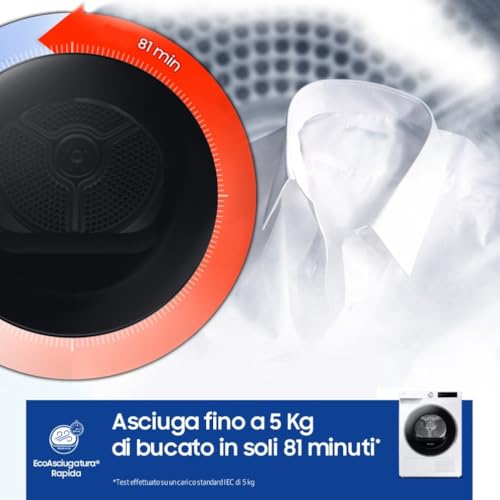 Samsung Asciugatrice AI Control DV90DG6845LE/U3, 9 kg, Pompa di Calore, Wifi, AI Dry+, Air Wash, Tecnologia Optimal Dry, Carica Frontale, 60L x 85H x 60P cm - Dettaglio recensione 4
